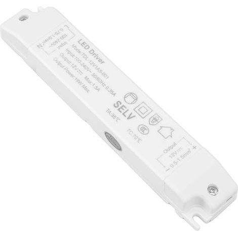 Driver LED 18W Adaptateur de Transformateur D'Alimentation étanche DC 12V 1.5A Alimentation LED pour Lumière LED, Projet Informatique, Lumière Extérieure (1/5)