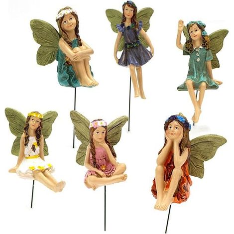 Miniatures Fées pour Jardin - Figurines et Accessoires en Résine pour Décoration Extérieur et Intérieur - 6 Pièces