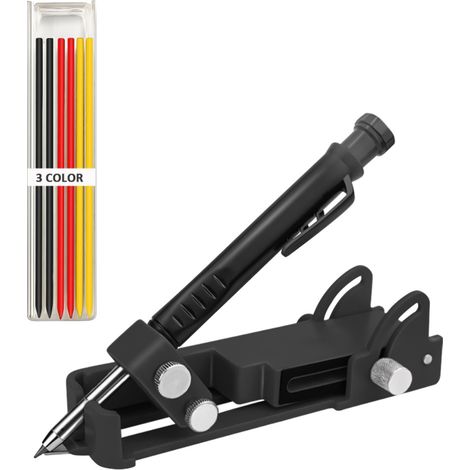 Multifunktionales Markierungswerkzeug aus Aluminiumlegierung für die Holzbearbeitung, mit Stift für tiefe Löcher und Messlehre. (1/5)