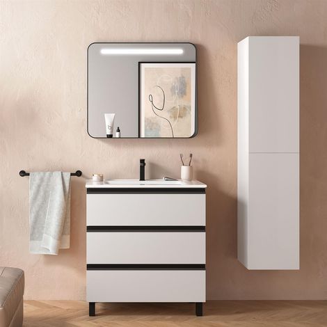 Armoire SPIRIT 800 3 tiroirs métalliques BLANC BRILLANT 797 x 810 x 450 mm (1/3)