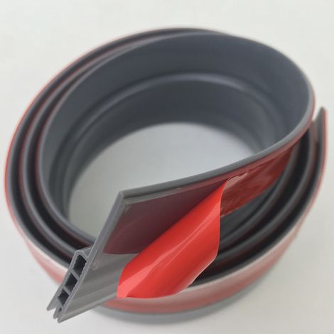 Coupe-froid pour porte et fenêtre, 6 m/236" Noir  en forme de D pour porte et fenêtre, adapté aux espaces de 2,5 à 6 mm,  PVC (1/4)