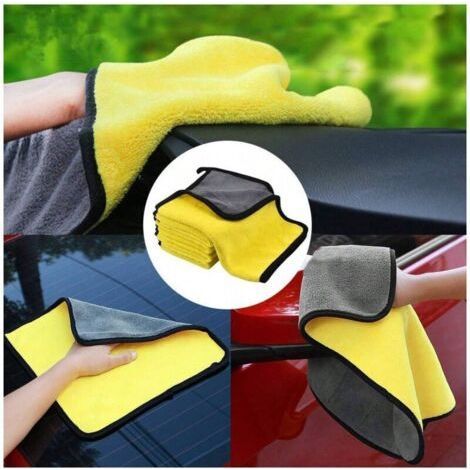 5 Pack Super Absorbent Microfiber Car Cleaning Cloths, Extra Thick Microfiber Polishing Cloths, Super Absorbent Cleaning and Polishing Cloths, Cleaning Cloths (1/3)
