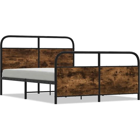Maison Exclusive - Giroletto senza Materasso Rovere Fumo 120x200 cm in Truciolato (1/5)