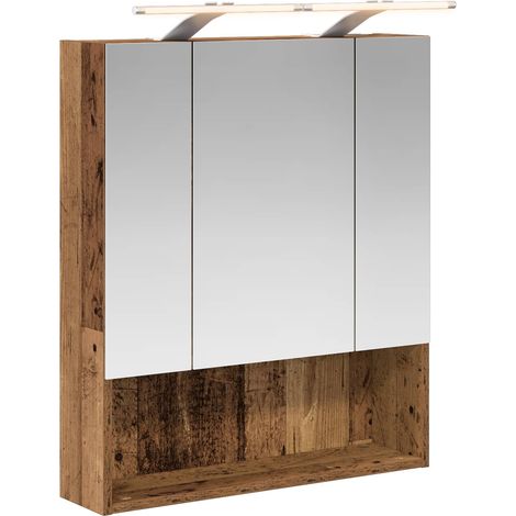 Maison Exclusive - Mobiletto per specchio da bagno Legno vecchio 60 x 14.5 x 70 cm