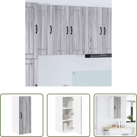 Küchenwandschrank - Küchenschrank Graues Sonoma 30 x 31 x 80 cm Holzwerkstoff (1/5)
