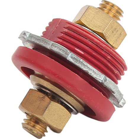 Connecteur de borne de batterie 3/8 po à travers le goujon, borne de chargeur de batterie 250 A pour voiture, camping-car, bateau, yacht, rouge (positif) (1/5)