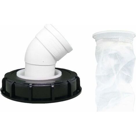 45°Filtre à Couvercle IBC, Filtre à Eau de Pluie en Nylon 163 mm, Lavable avec Couvercle pour réservoir d'eau de Pluie IBC DN 150 (1/4)