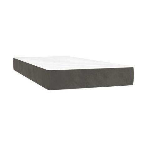 Sommier et matelas style Snowco, gris foncé, 80 × 200 cm, en velours, velours doux et confortable, pour chambre, décor moderne, facile à assembler (1/5)