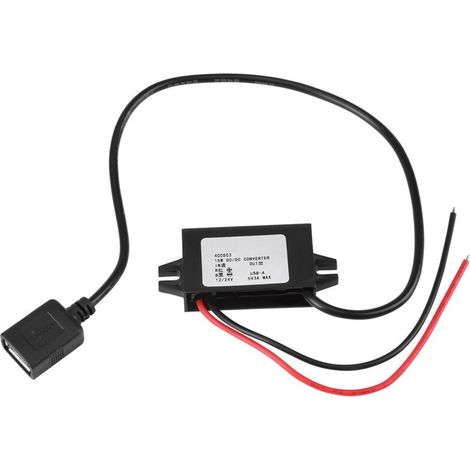 DC-DC Adaptateur abaisseur 12V à USB 5V 3A Convertisseur Convertisseur Étanche Convertisseurs De Câble