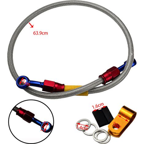 Motorcycle and electric vehicle modification parts: wear-resistant and durable brake hoses, steel wire rubber sleeves, universal brake hoses (1/4)