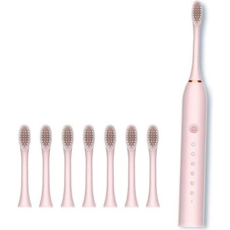 Brosse À Dents Électrique Rechargeable - 8 Têtes De Rechange - 6 Modes De Brossage - Étanche Ip X7 - Pour Voyage - 1 Pièce (1/3)