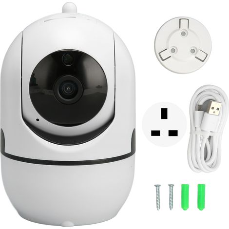 Caméra de surveillance domestique 1080P HD, détection de mouvement, vision nocturne infrarouge, WiFi pour intérieur maison bureau, prise UK 100‑240V (1/5)