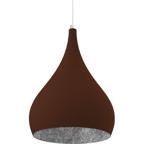 LUMICOM CALICE Sospensione, 1X E27, max 42W, metallo, corten/foglia argento, D.20cm