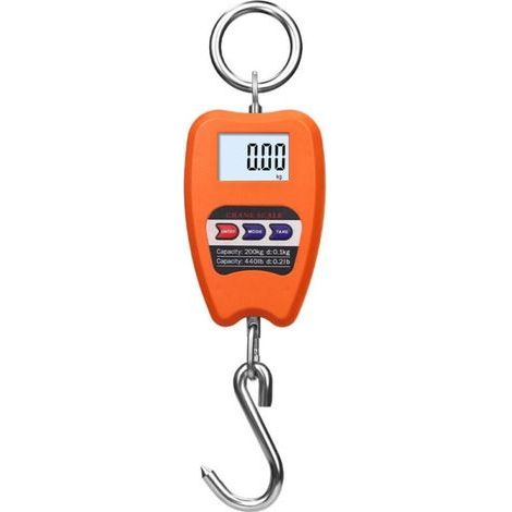 Bilancia digitale professionale da 200 kg, dinamometro con gancio per appenderla, ideale per pesare valigie e applicazioni industriali. (1/5)