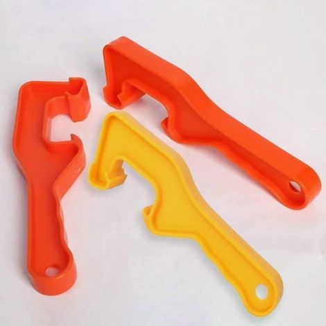 Clé à seau en plastique 4 pièces, ouvre-couvercle de pot de peinture de 5 gallons pour usage domestique - Rouge + Orange (1/5)