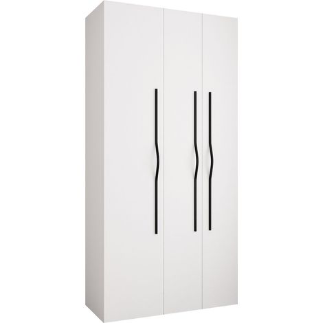 Armario Hartford 563, Blanco, 246x120x42cm, Puertas de armario: Con bisagras, Número de estantes: 6 (1/5)