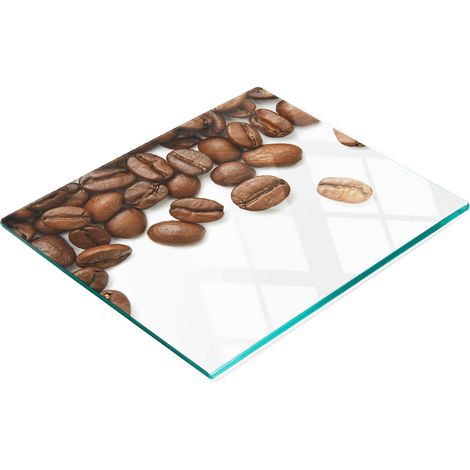 Tabla de cocina multifuncional decorativa de madera templada para granos de café, 60x52 cm (1/5)