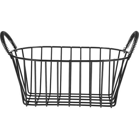 Obstkorb aus Metall, 19,3 x 12 x 10,5 cm, mit zwei Griffen, für Büro, Snacks oder Obst