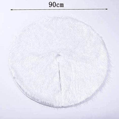 Tapis de sapin de Noël en peluche blanche, protection pour les pieds du sapin, tapis de sapin de Noël, décorations de Noël pour le week-end (1/4)