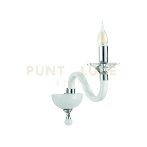 APPLIQUE GALA 1 LUCI ATTACCO E14 BIANCO E CROMO H.29CM