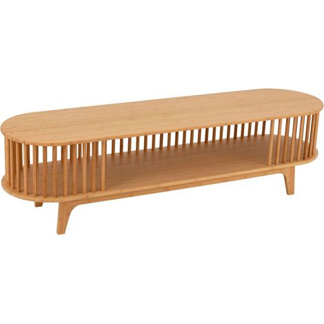 Meuble TV 1 niche 150x40x41,5 cm en bambou naturel - JUNDI (1/5)