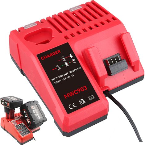 Chargeur de Remplacement 12V-18V pour Chargeur Milwaukee M18 M12 M12-18C MIL-M18-CH01 48-59-1812 N14 Chargeur Milwaukee 12V