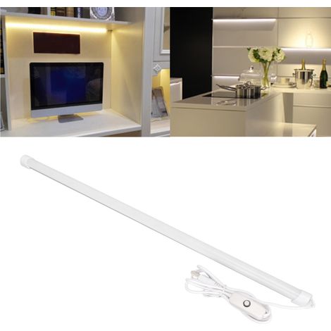 Tube LED de 52 cm, lumière chaude, alimenté par USB, convient pour l'éclairage des dortoirs, bureaux, tables de lecture, armoires et caves à vin. (1/5)