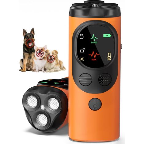 3X ultrasons anti-aboard dispositif pour chiens écorce dissuasif sûr et efficace arrêter chien aboard dispositif avec LED lampe de poche chiens outils de formation