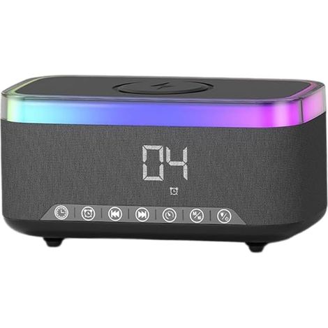 Lampe Induction - Réveil Numérique - Bluetooth Audio - Lumière Ambiante Synchronisée Musique - Pour Chevet Bureau Camping - 1 Pièce (1/5)