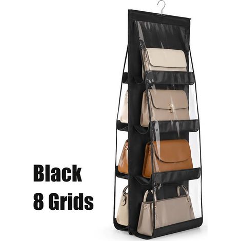 4-teiliger Hänge-Handtaschenorganizer, faltbarer Stoff-Geldbörsenorganizer, platzsparendes Kleiderschrankregal, ideales Geschenk für Weihnachten, Halloween und Thanksgiving. (1/5)