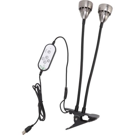 Lampe de culture LED pour plantes succulentes à Double tête, alimentée par USB, avec Clip