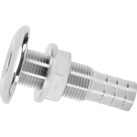 Raccord cannelé traversant en acier inoxydable 316, entrée/sortie pour matériel marin, filetage partiel 3/8 pouce, sans joint (1/5)