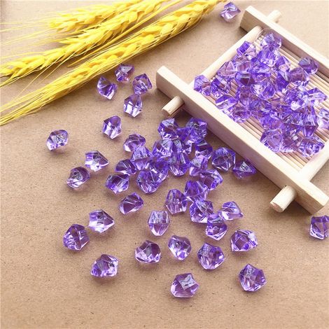 Pierres Décoratives En Acrylique - 200 Pièces - Violet - Pour Vase Aquarium Table - 6 x 9 mm (1/4)