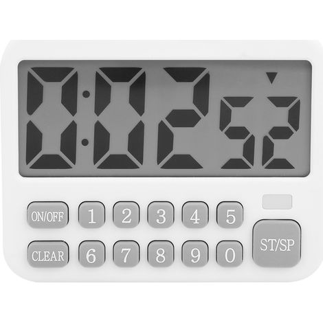 Minuteur électronique avec rappel sonore, grand écran LCD, outil de cuisine pour étudiants, mouvement numérique large affichage. (1/5)