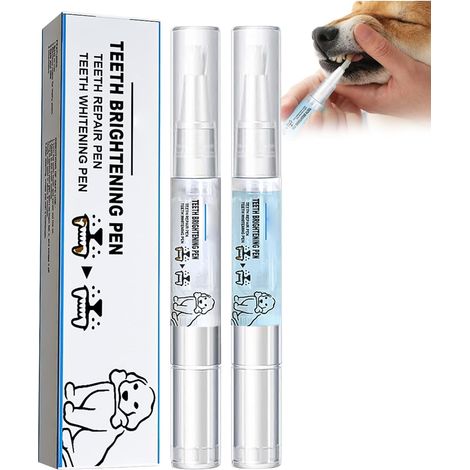 Stylo Brosse À Dents Pour Animaux, Nettoyage Des Dent De Chat/Chien, Stylo De Nettoyage Pour Animaux De Compagnie, Convient Aux Soins Dentaires Des Chats Et Des Chiens, 2 Pièces (1/5)