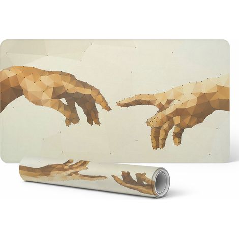 Tappetino protettivo universale per tavoli e piani di lavoro, con motivo mani geometriche, 100x50 cm. (1/5)