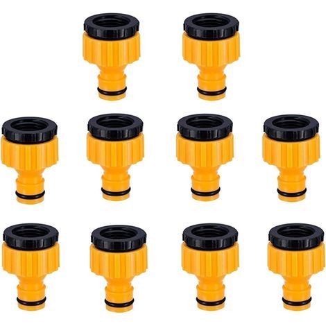 10-teiliges Wasserhahn-Anschlussset für Wasserhähne, Schlauchverbinder mit 2-in-1-Gewinde (1/2 Zoll und 3/4 Zoll), Wasserhahnverbinder, Gartenhahnadapter, Wasserhahnverbinder (1/5)