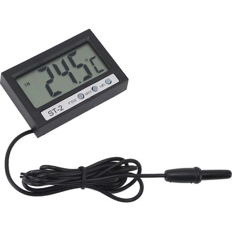 Thermomètre numérique précis pour voiture, double température interne/externe, thermomètre pour aquarium, réfrigérateur et laboratoire (1/4)