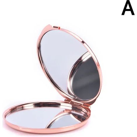 Stilvoller, tragbarer schwarzer Schminkspiegel für Damen, glatter, doppelseitiger, faltbarer kleiner quadratischer/runder Spiegel, perfekt für das Reise-Make-up.