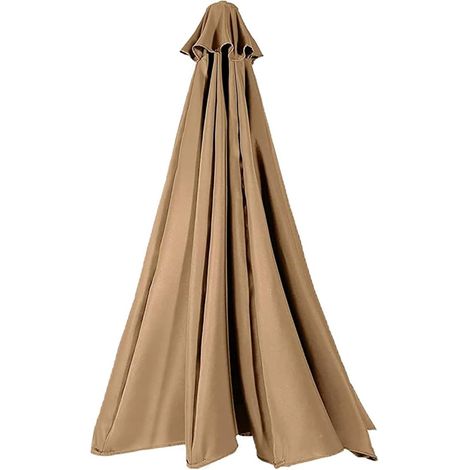 Rechange Toile de Parasol Jardin 6/8 Baleines 2.7/3.0/3.30/2.8/3.5m Housse pour d'extérieur Auvent Terrasse Tissu Polyester Remplacement Cour Plage Protection imperméable(Kaki,8 Ribs 3.30m) (1/5)