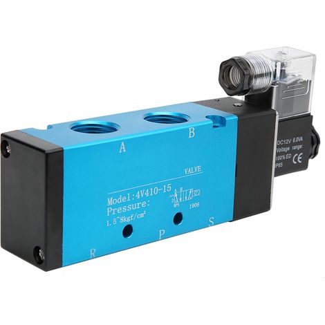 Électrovanne pneumatique 4V410-15 à 2 positions et 5 voies, diamètre 50 mm, 0,180,8 MPa, IP65 (DC12V) (1/5)
