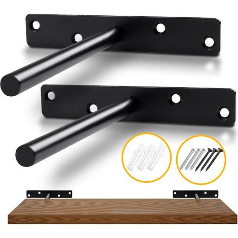 2Pcs Invisible Shelf Bracket, Iron Shelf Bracket, Heavy Duty Fixed Bracket for Wall Shelf, Hidden T-Shaped Partition Bracket-Wall Shelf (1/4)