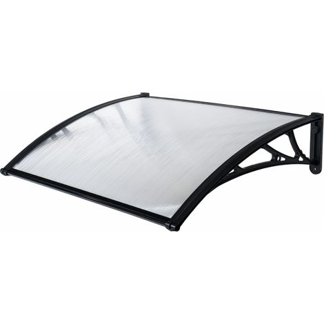 Werka Pro – Marquise en polycarbonate 80 x 150 cm – Panneau transparent avec traitement anti-UV – Structure en ABS – Installation facile - PRO 80 X