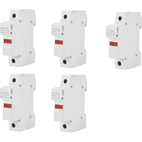 5 porte-fusibles RT18-32X AC 380V 32A unipolaires 10x38mm pour montage sur rail DIN (1/5)
