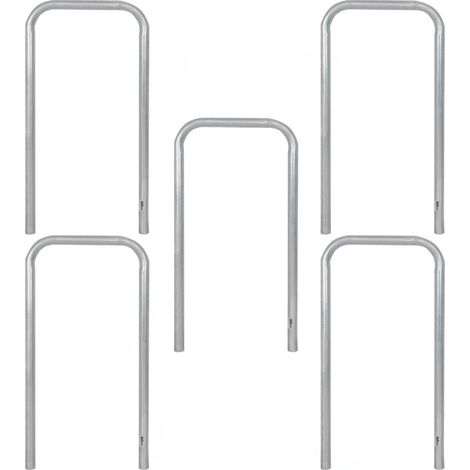 5x Fahrradanlehnbügel 115x58 cm Stahl feuerverzinkt Ø 48 mm zum Einbetonieren Fahrradparker
