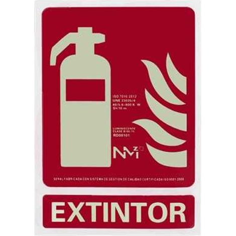 Señal PVC Fluorescente 21x29 "Extintor", LOGUI