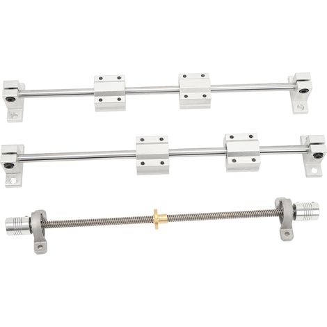 Linearführungsstange SC8UU mit Gleitblock KP08 und Stützlager für 3D-Drucker und Graviermaschinen, 8-mm-Welle, 350 mm Länge (1/5)