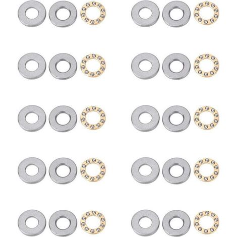 Set di 10 cuscinetti a sfera piatti in acciaio miniaturizzati ad alta precisione (F9-20M 9 x 20 x 7 mm) -Crezuo