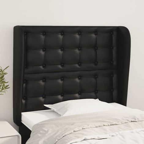 vidaXL Tête de lit avec oreilles Noir 103x23x118/128 cm Similicuir (1/5)