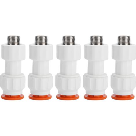 Lot de 5 raccords de tuyau d'eau en plastique PPR, filetage mâle G1/2" vers connecteur droit 20 mm (1/5)